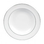 A subtle yet classic collection for formal dining in white fine bone china with platinum-toned accents.