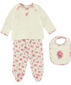 Little Me Baby-Girls Newborn Antique Floral Lap Shoulder Set