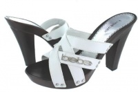 BEBE T2288 FLORENCE WHITE MATTE WOMENS SLIDE Size 8M