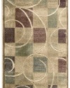 Nourison Interpretations Beige Geometric 2-Feet by 2.9-Feet Polyacrylic Area Rug