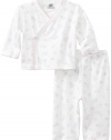 Noa Lily Baby-Girls Newborn Flower Print Kimono Set, White, 9 Months