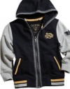 GUESS Kids Boys Big Boy Varsity Hoodie, NAVY (16/18)