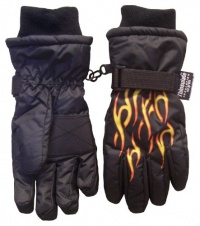 N'ice Caps Boys Ski Glove with Flame Print