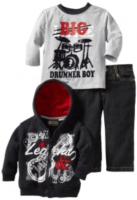 Nannette Baby-boys Infant Rock Legend 3 Piece Jacket Set, Black, 18 Months