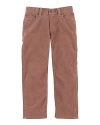 A slim-fitting corduroy pant is perfect for a back-to-school modern look.