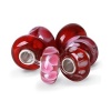 Bling Jewelry Garnet Color Murano Glass Bead Bundle Sets Sterling Silver Fits Pandora