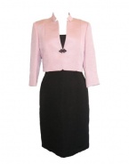 Tahari by ASL Ottoman Jacket Dress-PINK/BLACK-8