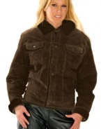 Designer Buttoned Jean Styled Suede Jacket