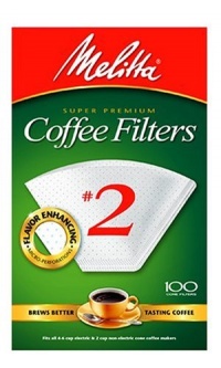 Melitta White Coffee Filter, #2 - 100 Count