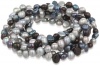 7-Piece Black and White Freshwater Cultured Pearl Stretch Bracelet Set, 7.5