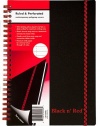 Black n' Red Twin Wire Poly Cover Notebook, 8-1/4 x 5-7/8 Inches, Black, 70 sheets (C67009)