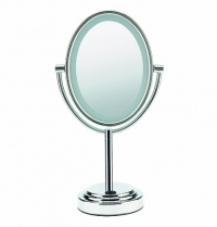 Conair BE47X Double-Sided Illuminated Oval Mirror, Polished Chrome