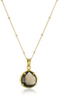 Coralia Leets Jewelry Design Riviera Teardrop Framed Smokey Topaz Necklace, 17