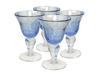 Artland Iris Wine, 8-Ounce, Light Blue, Set of 4