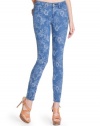 GUESS Floral Jacquard Brittney Denim Leggings, IVORY (32)