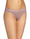 Calvin Klein Women's Second Skin Thong, Muted Mauve, Medium