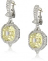 Judith Ripka Estate Estate Ascher Cut Stone Canary Drop Earrings