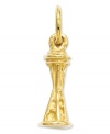 Incorporate an icon of the Pacific Northwest into your accessory collection. This 14k gold charm features a 3-dimension design of Seattle's Space Needle - a major landmark built for the 1962 World's Fair. Approximate length: 6/10 inch. Approximate width: 2/10 inch.