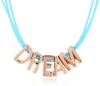 BCBGeneration Blue and Rose Gold Plated Dream Mini Cord Necklace, 16