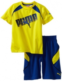 Puma - Kids Boys 2-7 Little Layer Short Set, Yellow, 7