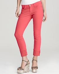 Rock spring's color trend in these vibrant Current/Elliott jeans. Slightly cropped for a chic look with towering wedges, the slim style is can't-miss with a tissue-thin tee and a statement necklace.