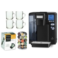 Cuisinart Single Serve Coffee Brewing System Powered by Keurig + 4 Pieces10 oz. ARC Handy Glass Coffe Mug + My K-Cup Reusable Coffee Filter + 28 K-Cup Carousel