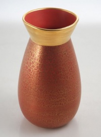 Michael Wainwright Amalfi Coral Crackle Gold Rim Large Vase