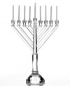 Introduce the resplendent grace of faceted crystal to your Hanukkah tradition with this stately menorah from Lighting by Design. At over a foot high and with sparkling cut detail, it brings new attention to the Festival of Lights.