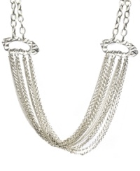 Layer up on all that's chic. FALCHI by Falchi's stylish swag necklace features rows of delicate chains accented by chunky asymmetrical corners. Set in gold tone mixed metal. Approximate length: 36 inches. Approximate drop: 9 inches