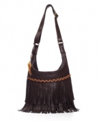 Drama for hippie chicks! The Frankie purse rocks out fringe, feathers and braids on a sexy-slouchy hobo silhouette.