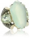 Judith Jack Mint Sterling Silver, Marcasite and Semi Precious Ring, Size 7