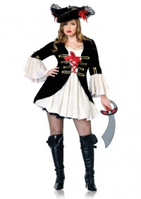 Leg Avenue Women's Captain Swashbuckler Includes Coatdress With Sleeves And Skirt