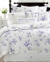 Martha Stewart Trousseau Violets 350T King Duvet Cover Purple/White