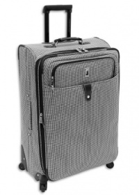 London Fog Luggage Chelsea Check 29 Inch 360 Expandable Upright Suiter, Black/White Check, One Size