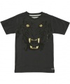 Sean John Boys 8-20 Tiger V-Neck Tee, Black, Small