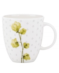 Artsy florals and funky dot designs collide on the eclectic and dreamy Watercolors Citrus teacup from Lenox Simply Fine. A sleek silhouette and sophisticated palette of gray, white and olive create a fresh, modern look for casual meals. (Clearance)