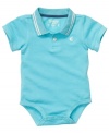 Keep him classic and comfortable in this adorable polo bodysuit from Osh Kosh.