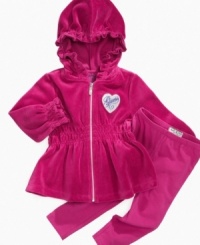 This sweet velour set from Guess will keep her cozy while looking cute.