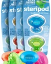 Steripod Clip-on Toothbrush Sanitizer (8 Steripods) 4 x 2 Pack Green/Blue/Red/Orange/Pink/Yellow