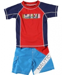 Nautica Cubist Sails 2-Piece Swim Set (Sizes 4 - 7) - navy/red, 7