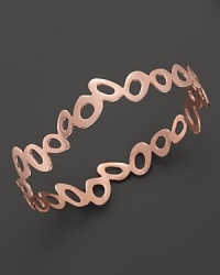 Ippolita lends a modern, geometric look with the mini Mosaico bangle, rendered in polished rosegold.