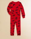 Your young adventurer can settle down for a long winter's nap with this bold and fun moose print to keep him company.Ribbed crew necklineLong sleeves with ribbed cuffsElastic-waist bottoms with ribbed cuffsCottonMachine washImported