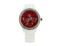 Fossil Watch Stella LI3095 Oklahoma University Sooners Ladies NCAA Team White Band Clear Rhinestones