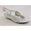 Karen Scott Jacy Open Toe Wedge Sandals Shoes White Womens