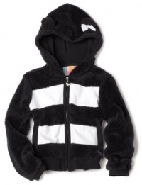 Roxy Kids Girls 2-6x Teenie Wahine Party Animal Hooded Jacket, Black/White Stripe, Large