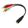 GTMax Gold Plated 3.5mm Stereo Female to 2 RCA Male Y-Cable 6-Inch