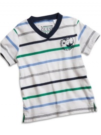 GUESS Kids Boys Baby Striped V-Neck Tee (12 - 24m), STRIPE (24M)