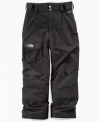 As he sports in the snow, he'll keep warm and dry with these insulated snowpants from The North Face.