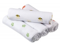 aden + anais 4 Pack 100% Cotton Muslin Swaddles, Life's a Hoot