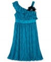 Darling debut. She'll be dressed to impress in this spectacular one-shoulder dress from BCX.